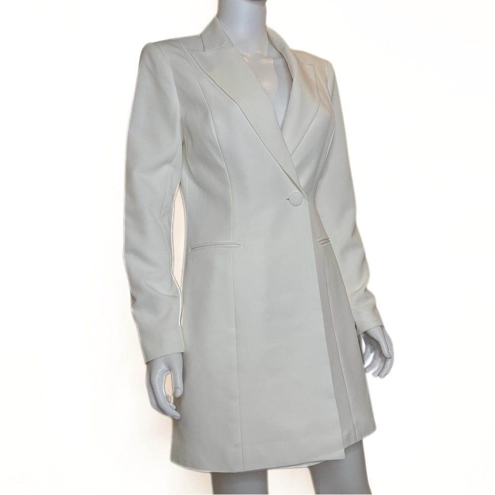 Liv Foster Ivory Tuxedo Crepe Minidress Womens SZ 6 Preppy Office Boss Lady